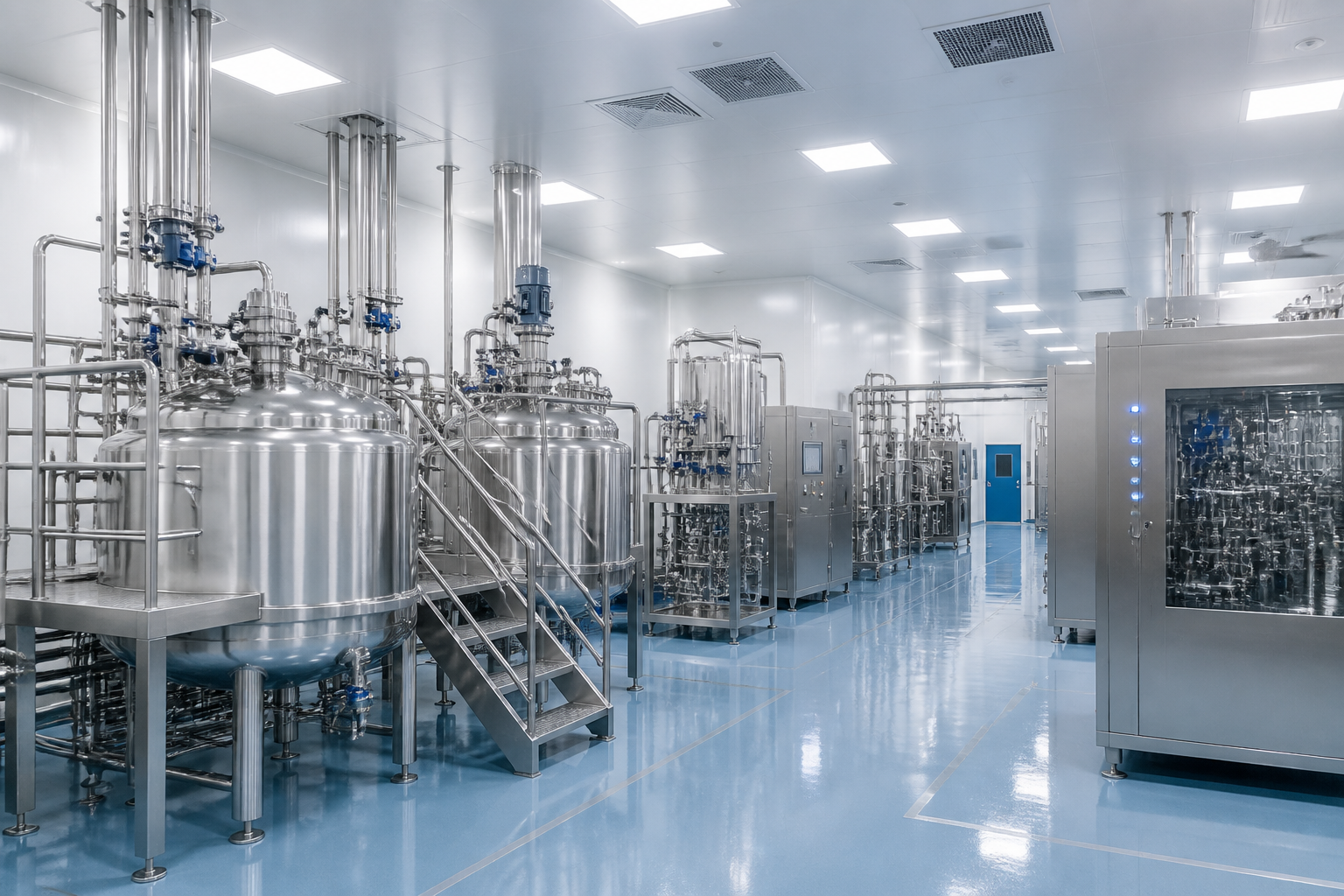 Modern peptide manufacturing factory production area