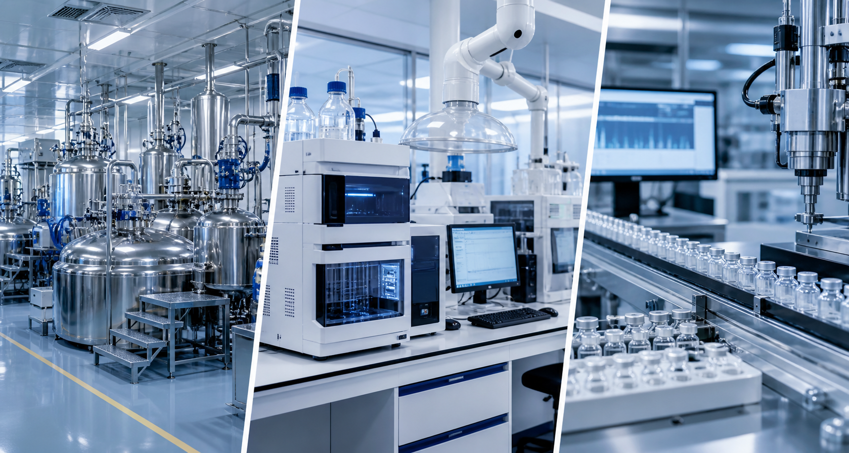 Peptide manufacturing factory, laboratory and quality testing overview